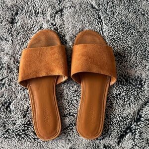 J. Crew Women's Tan Suede Slide Sandals